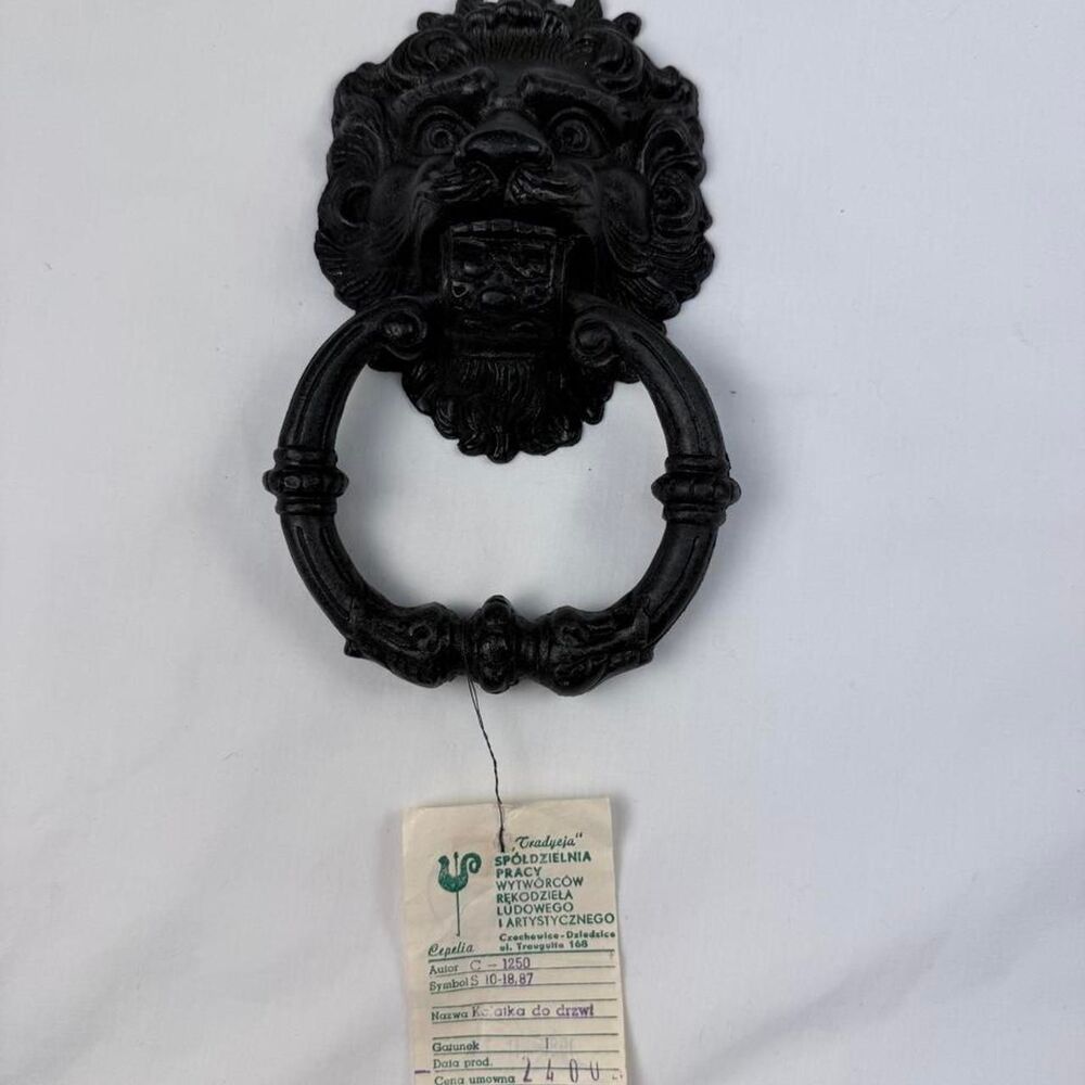 1988 Black Lion Door Knocker Czechoslovakia Made in Poland New Folkart handmade